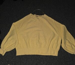 Free People Soft Yellow Crew Neck Sweater